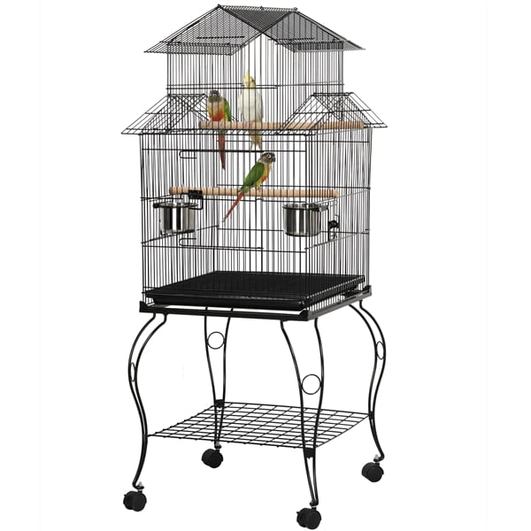 Portable Bird Cages Pet Wire Carrier Perch Feeders Parrot Parakeet Supplies Sale 