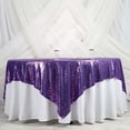 thumbnail image 2 of Efavormart 90" Premium SEQUIN Square Tablecloth Overlay For Wedding Banquet Catering Party Table Decorations-Purple, 2 of 9