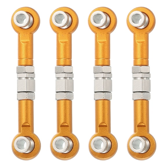 Uxcell 4 Pcs Steering Servo Turnbuckle Rod RC Aluminum Alloy Linkages for HSP 1/10 94123 On-Road RC Car (Gold Tone, 38mm)