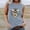 Sky Blue, variant on Giftesty Tank Tops for Women 2024 Women's New Loose Casual Fashion Crew-neck All-matching Printed Top