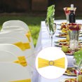 thumbnail image 5 of Uxcell 14"x5" Stretch Chair Sashes Bows Chair Bands Sashes with Buckle Slider Yellow 10 Pack, 5 of 5