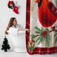thumbnail image 5 of Christmas Cardinal Bathroom Shower Curtain Red Bird Berry Holly Bells Red Plaid Waterproof Washable Shower Curtains for Bathtub Bath Decor with Grommets and Hook 54 X 78 Inch, 5 of 8