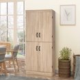 thumbnail image 2 of HOMCOM Kitchen Pantry Storage Cabinet, 6-tier Pantry with 4 Doors, Natural, 2 of 9