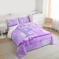 thumbnail image 3 of Manfei Personalized Initial Letter P Girl 3-Piece Full Size Comforter Sets,Flying Butterfly Bedding Comforter Set,Dreamy Princess Lightweight Bedding Sets,Bling Glitter Room Decor,Reversible, 3 of 8