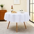 thumbnail image 4 of Dining Room Tablecloth, Concise Polyester Waterproof Round Tablecloth 152cm, Small Round Tablecloth for Living Room Gatherings, Solid-Color, Easy Care, 4 of 6