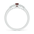 thumbnail image 2 of ANGARA Natural Oval Garnet Three Stone Ring with Pear Diamonds in 14K White Gold (6x4mm Garnet) | January Birthstone, Anniversary, Jewelry Gift for Women | Natural Garnet Ring (Ring Size - 8), 2 of 8