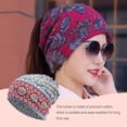 thumbnail image 4 of Wweixi Bonnet Décontracté Style Bohème Musulman Hijab Turban Extensible Protection des Oreilles Accessoires de Coiffure Bonnet Gris Rouge, 4 of 7