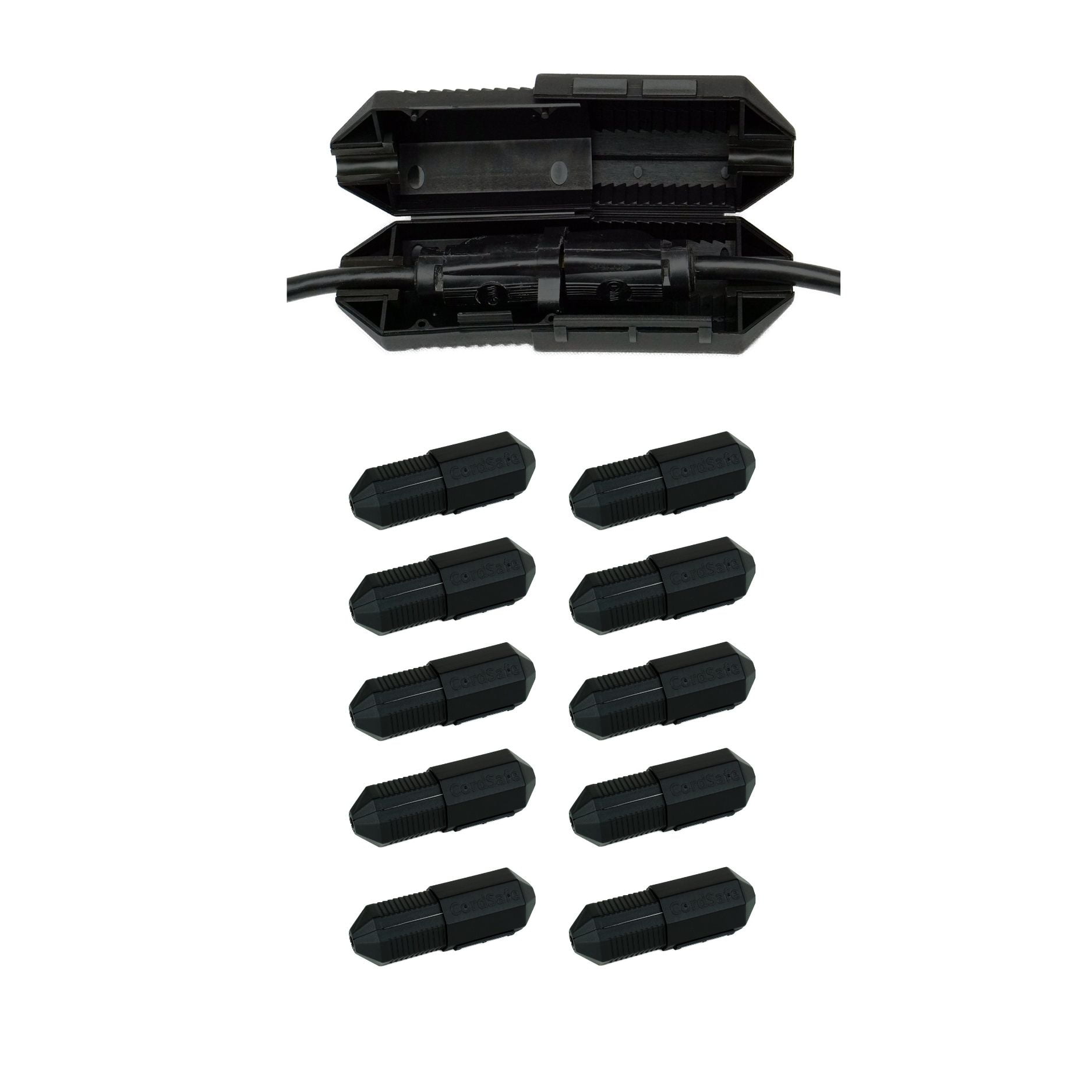 Cordsafe Plus Black Extension Cord Plug Protector Safety Cover with