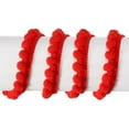thumbnail image 3 of Uxcell 2Pcs 10 Yards Pom Pom Ball Fringe Trim Ribbon Sewing Accessory DIY Crafts, 5mm Red, 3 of 6