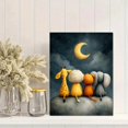 thumbnail image 2 of Yellow Gray Gender Neutral Animal Nursery Canvas Print, Elephant Giraffe Bear Moon Star Baby Room Wall Decor, 2 of 8