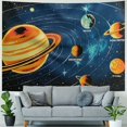 thumbnail image 4 of Autua Planets Space Art Tapestry Wall Hanging Unique Style Graphic Tapestries Home Decor for Living Room Bedroom Dorm Farmhouse - 4 Sizes Available 60x50inch, 4 of 6