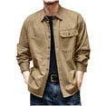 thumbnail image 2 of Bxsruta Mens Long Sleeve Shirts Casual Button Down Utility Shirts with Pockets, 2 of 6