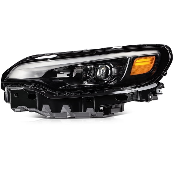 ECCPP Headlight Assembly Fit for Jeep for Cherokee 2019-2021 Left Headlamp Black Housing Amber Reflector 68275945AH