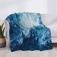 thumbnail image 3 of Uemuo Abstract Ocean Waves Printed Throw Blanket for Couch, Fluffy Fuzzy Blankets for Bed, Sofa, Cozy Flannel Faux Fur Blanket-60"x50", 3 of 6