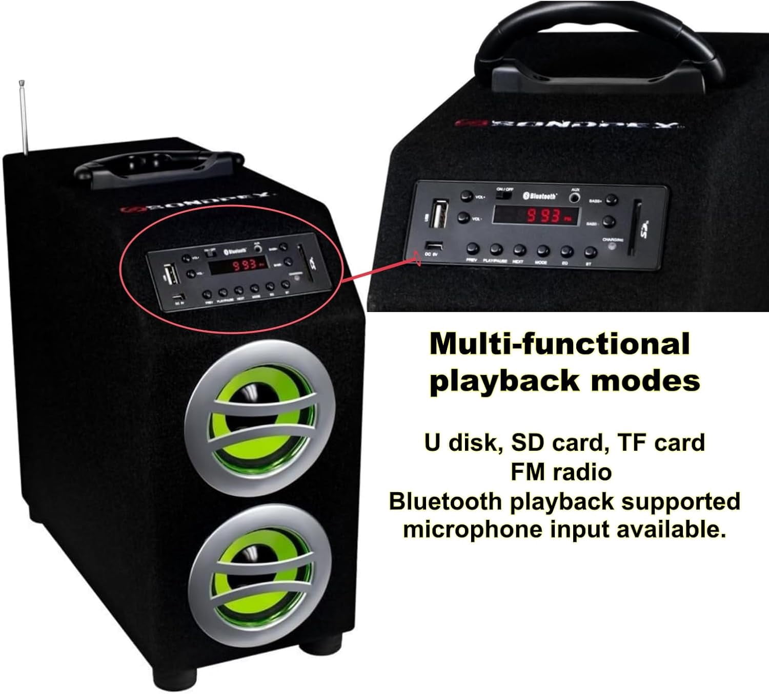 Sondpex CSF-D45B Portable Bluetooth Speaker System and Music Player