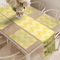 thumbnail image 2 of Ambesonne Chevron Table Runner & Placemats, Monotone Stripes Pattern, Placemat 4 pcs + Runner 16"x72", Yellow and Pale Yellow, 2 of 2