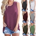 thumbnail image 4 of Askfv Women's Tops Summer Casual Sleeveless Tank Tops Loose T-Shirt Casual Tank Tops, 4 of 4