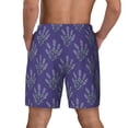 thumbnail image 2 of Lsque Mens Swim Trunks Lavender Flowers Pattern - Bathing Suit Compression Liner - Beach Swim Shorts Swimwear - (S-3XL) - Stretch Quick Dry -Small, 2 of 9