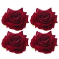thumbnail image 1 of 4 broches de flores de tela con forma de rosa para el cabello, accesorios para manualidades, ideales para vacaciones en Hawái (color burdeos)., 1 of 7