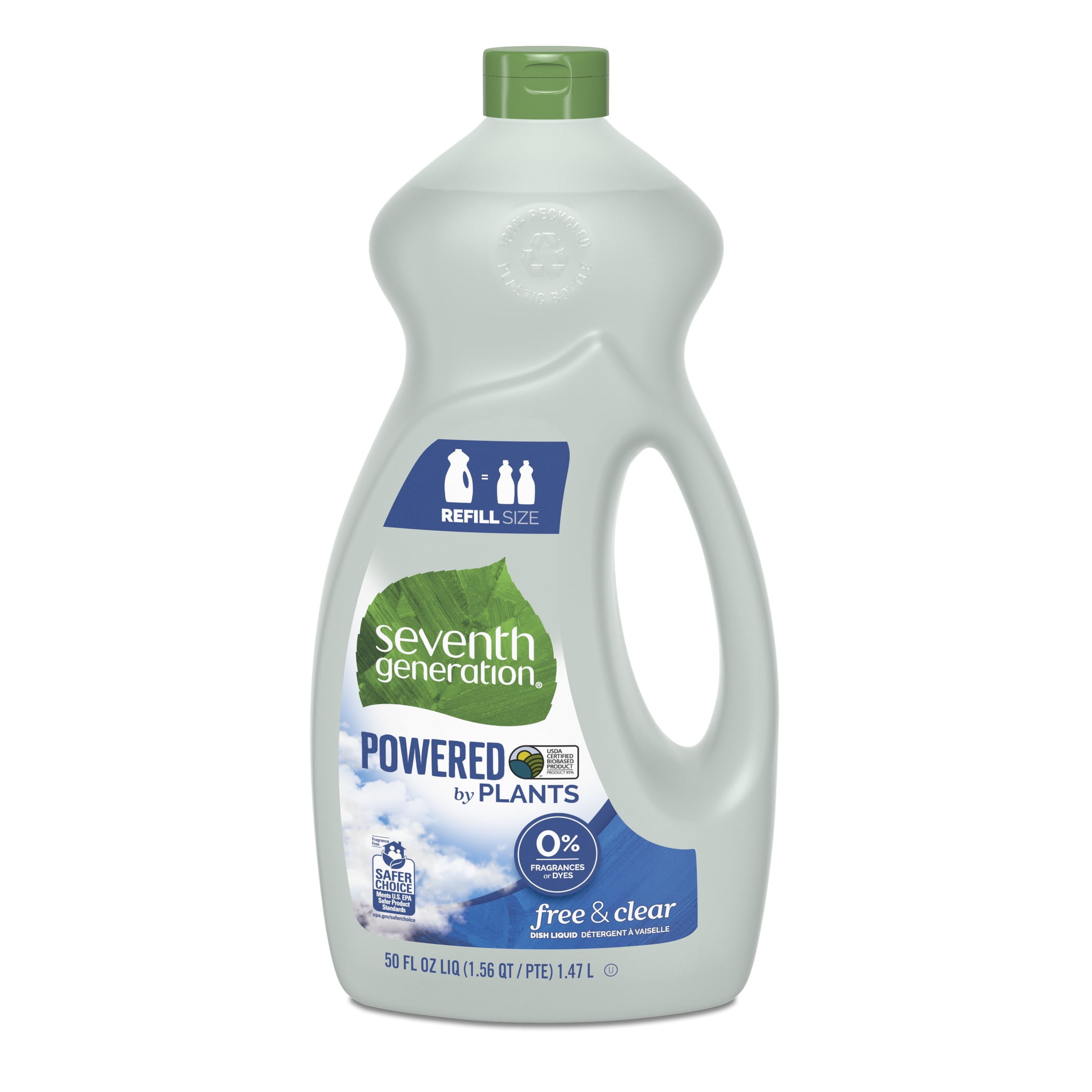 Seventh Generation Free & Clear Dish Liquid Soap Fragrance Free 50 oz