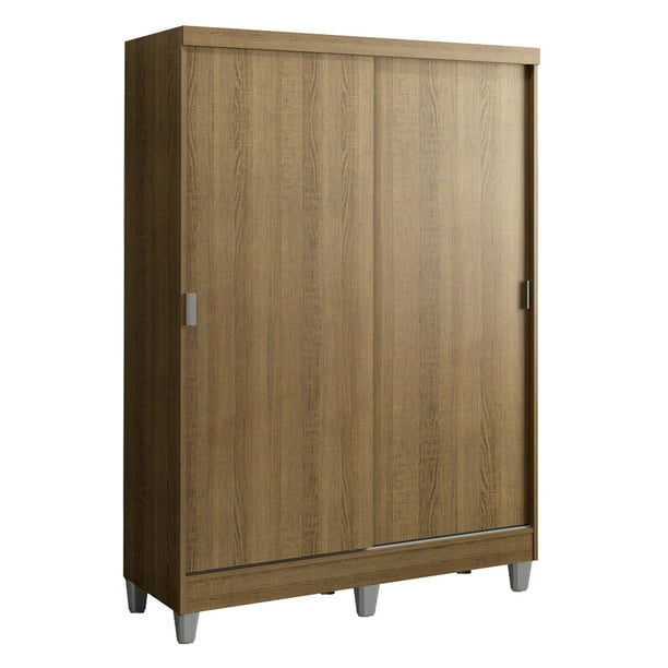Ropero Closet Madesa Luke 2 Puertas Corredizas y Pies Marrón