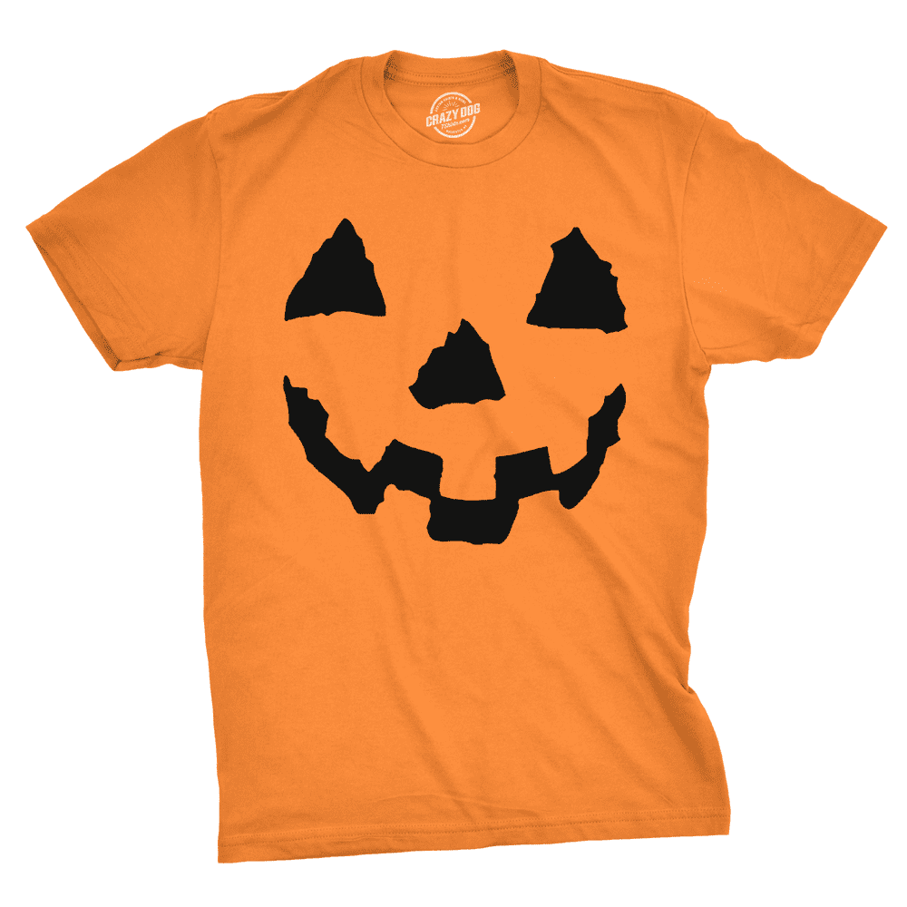 Crazy Dog T-Shirts - Pumpkin Face T-Shirt Funny Halloween Jack O ...