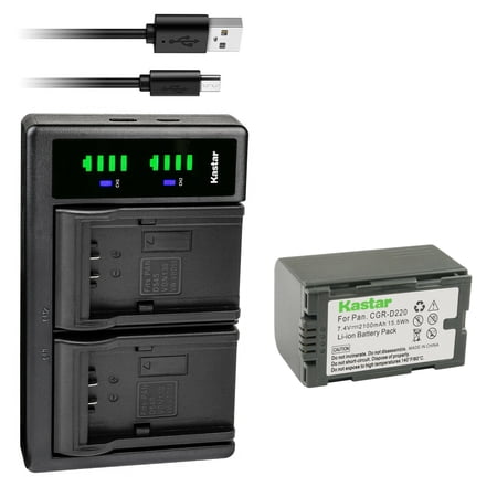 Kastar 1-Pack CGR-D16S Battery and LTD2 USB Charger Compatible with Panasonic PV-DBP8 PV-DVP8-A PV-DC152 PV-DC252 PV-DC352 PV-DV51 PV-DV52 PV-DV53 PV-DV73 PV-DV100 PV-DV100K PV-DV101 Camera