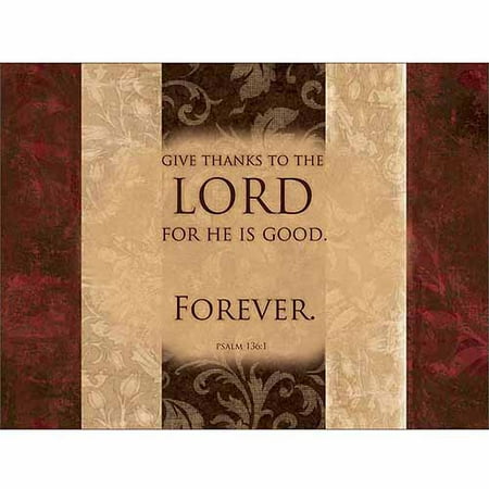 Lord Is Good Forever Psalm Traditional Distressed Panel Religious Painting Brown & Red Canvas Art by Pied Piper Creative