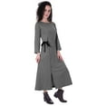 thumbnail image 3 of Moomaya Robe Maxi à Manches Longues, Longue, Boutonnée, Unie, Décontractée, Fendue, 3 of 6