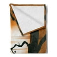 thumbnail image 2 of Halloween Soft Flannel Fleece Throw Blanket, Leafless Creepy Tree with Twiggy Branches at Night in Cemetery Graphic Drawing, Cozy Plush for Indoor and Outdoor Use, 50" x 70", Brown Tan, by Ambesonne, 2 of 5