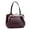 Dark Wine Red, variant on Women's Vintage Top Grain Oil Wax Leather Kiss-Lock Coin Purse with Hand Strap, Black