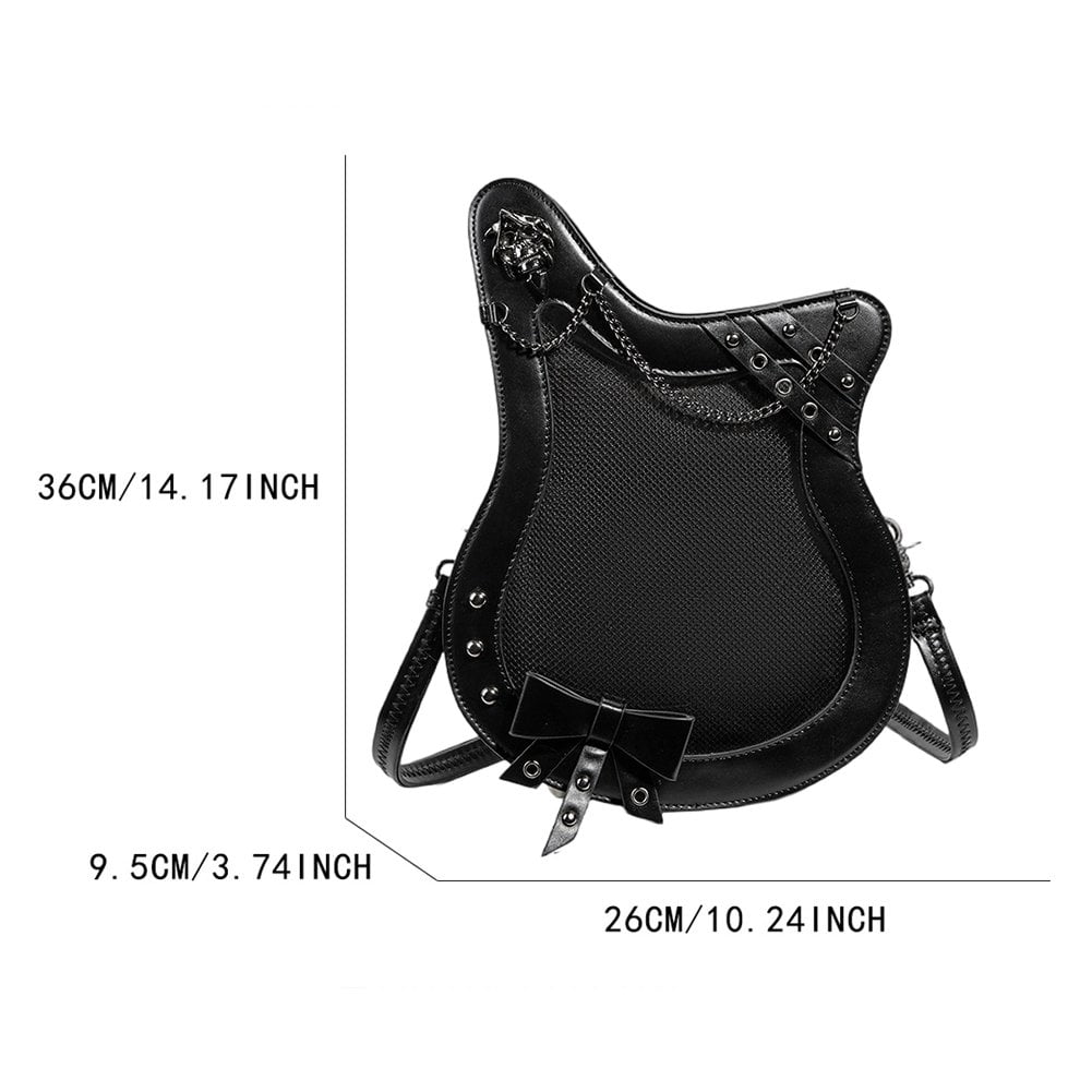 Jiibva Ita Messenger Bag for Women Cute Pin Display Crossbody Bags Punk Leather Guitar Shoulder Bag Kawaii Japanese Anime Ladies Purse