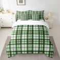 thumbnail image 2 of Homewish Chic Square Abstract Twin Bedding Sets 7-Piece for Adult, Green Checkered Bedding Comforter Set, Modern Buffalo Plaid Reversible Sheet Sets, Luxury Bedroom Decor, 2 of 7