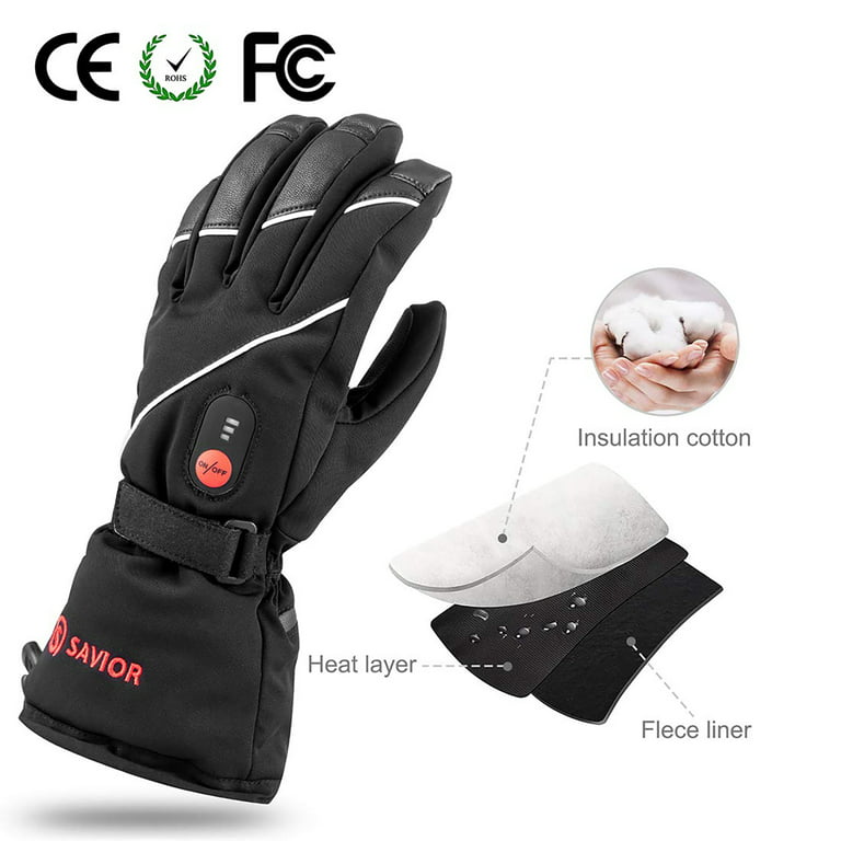 Savior Heated Gloves for Men Women, Rechargeable Electric Heated Gloves ,Heated Skiing Gloves and Snowboarding Gloves, Adult Unisex, Size: One size