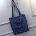 thumbnail image 3 of Guardurnaity Bolsas de hombro de amplia aplicación, compras, salidas informales y trabajo, bolsa de compras con cremallera, archivos de bolso Bolsas de mensajero y de hombro Estilo 2 azul oscuro, 3 of 6