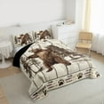 thumbnail image 3 of Homewish Safari Bear 2pcs Bedding Comforter Set for Children Teens,Jungle Animal Twin Comforter Sets,Lodge Cabin Breathable Bedding Set,Luxury Bedroom Decor,Reversible, 3 of 8