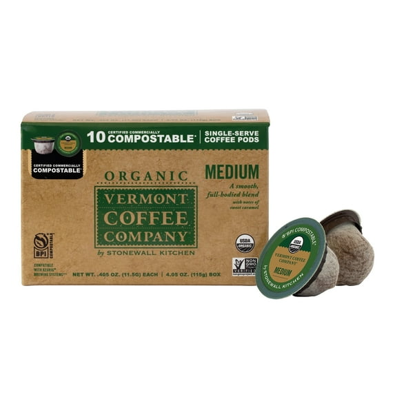 Vermont Coffee Company Medium Roast Coffee, K-Cup Coffee Pods, 10 count, Made in the USA