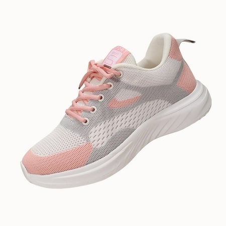 

Fashion All Season Women Sports Flat Non Slip Lightweight Mesh Breathable Comfortable Colorblock Lace Up Casual Style Classic Nylon Sneaker Womens