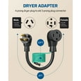 thumbnail image 7 of DEWENWILS 1.5 FT Dryer Plug Adapter 4 Prong to 3 Prong, 10AWG STW Dryer Connector Cord, 30 Amp/250V/7500W, 7 of 7