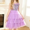 thumbnail image 5 of 8-12Y Girls Sequin Dress Sleeveless Birthday Prom Tulle Tutu Dress, 5 of 5
