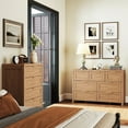 thumbnail image 4 of ARKANTOS Wooden 7 Drawer Double Dressers, Wide Chests of Drawers for Bedroom, Natural Oak, 4 of 12
