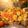 thumbnail image 7 of Fall Artificial Hanging Flower Basket, UV Resistant Faux Mum Floral Hanging Planter, 13.7×19.5 Inch No Foam, Autumn Decoration for Porch, Garden, Patio and Balcony, 7 of 7