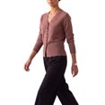 thumbnail image 4 of INSPIRE CHIC Womens Knit Cardigan Sweaters Long Sleeve V Neck Dressy Casual Office Tops Small Dusty Rose, 4 of 6