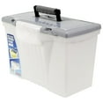 thumbnail image 1 of Storex File Storage Box with Organizer Lid, Legal/Letter, Clear/Silver, 1 of 3