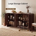 thumbnail image 4 of YDN 58" Fluted Buffet Cabinet with Storage Accent Sideboard,Modern Sideboards & Buffets with Rounded Edges, Wood Sideboard Buffet Cabinet W/Adjustable Shelves for Kitchen Living Room Entryway,Walnut, 4 of 6