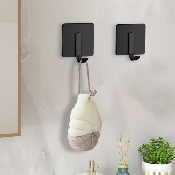 Ganchos Resistentes de Acero Inoxidable (Paquete de 2) | Toallero de Pared Sin Perforar | Ganchos Resistentes a La Oxidación para Armarios de Cocina y Baño | Fácil Instalación con Despegar, Pegar o A