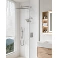 thumbnail image 2 of Shower System, Shower Faucet Set with 12-Inch Rain Showerhead and 2 in 1 Handheld Spray, Wall Mounted High-Pressure Showerhead Combo Set Included Valve and Trim, Brushed Nickel, 2 of 9