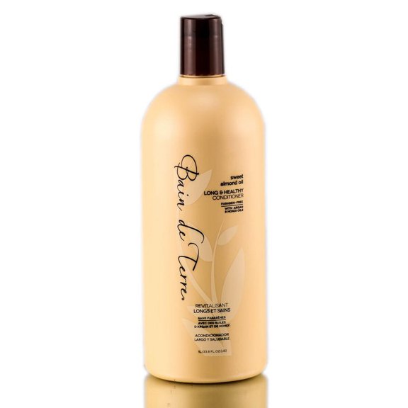 Size : 33.8 oz , Bain de Terre Sweet Almond Oil Long & Healthy Conditioner Hair, Pack of 1 w/ SLEEKSHOP Teasing Comb