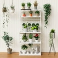 thumbnail image 5 of IVV Bamboo Bakers Rack, 5-Tier Microwave Stand, Kitchen Utility Storage Shelf with 4 S-Shaped Hooks, Coffee Bar Table Station, Standing Rack, 30.75"L x 15"W x 65.75"H, White, 5 of 9