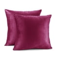 thumbnail image 2 of Clara Clark Plush Solid Decorative Microfiber Square Throw Pillow Cover with Throw Pillow Insert for Couch, Magenta, 22"x22"", 4 Piece Decorative Soft Throw Pillow Set, 2 of 8